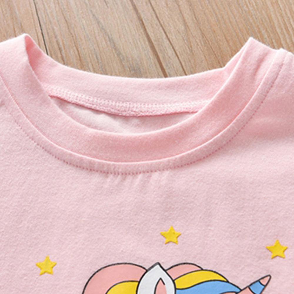Girls Unicorn Cartoon Printed Long Sleeve Top kids clothes wholesale