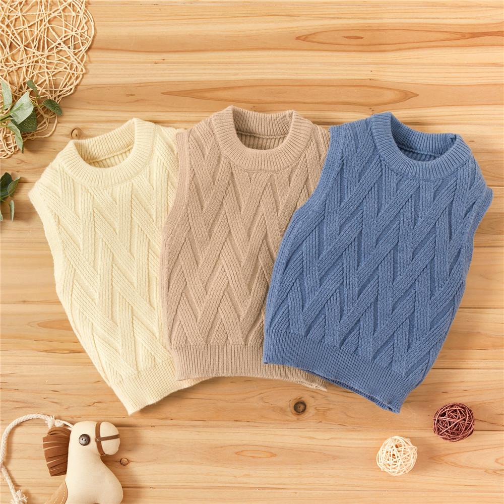 Baby Unisex Sleeveless Solid Vest Sweaters