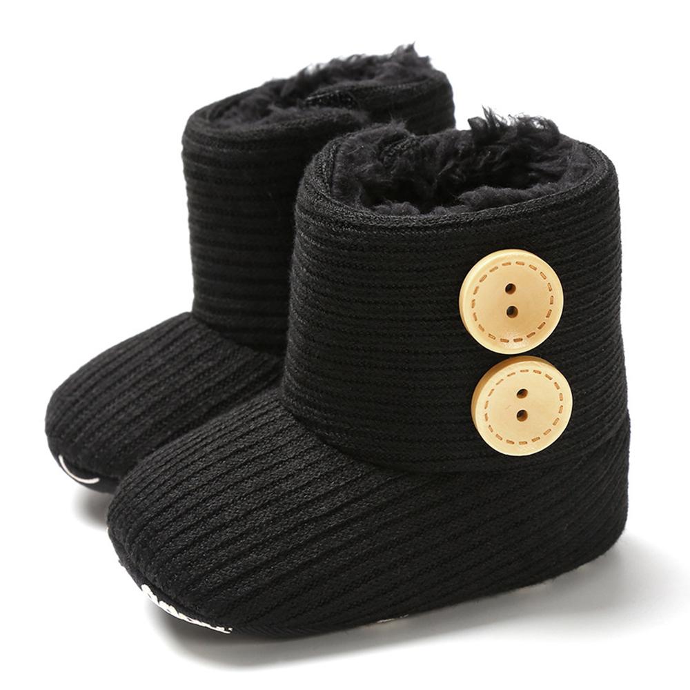 Baby Unisex Solid Button Fur Snow Boots Toddler Shoes Wholesale