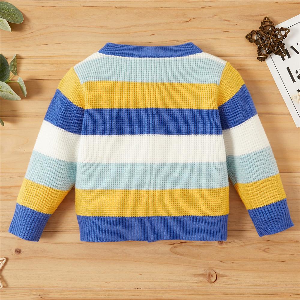 Baby Unisex Striped Long Sleeve Button Sweaters