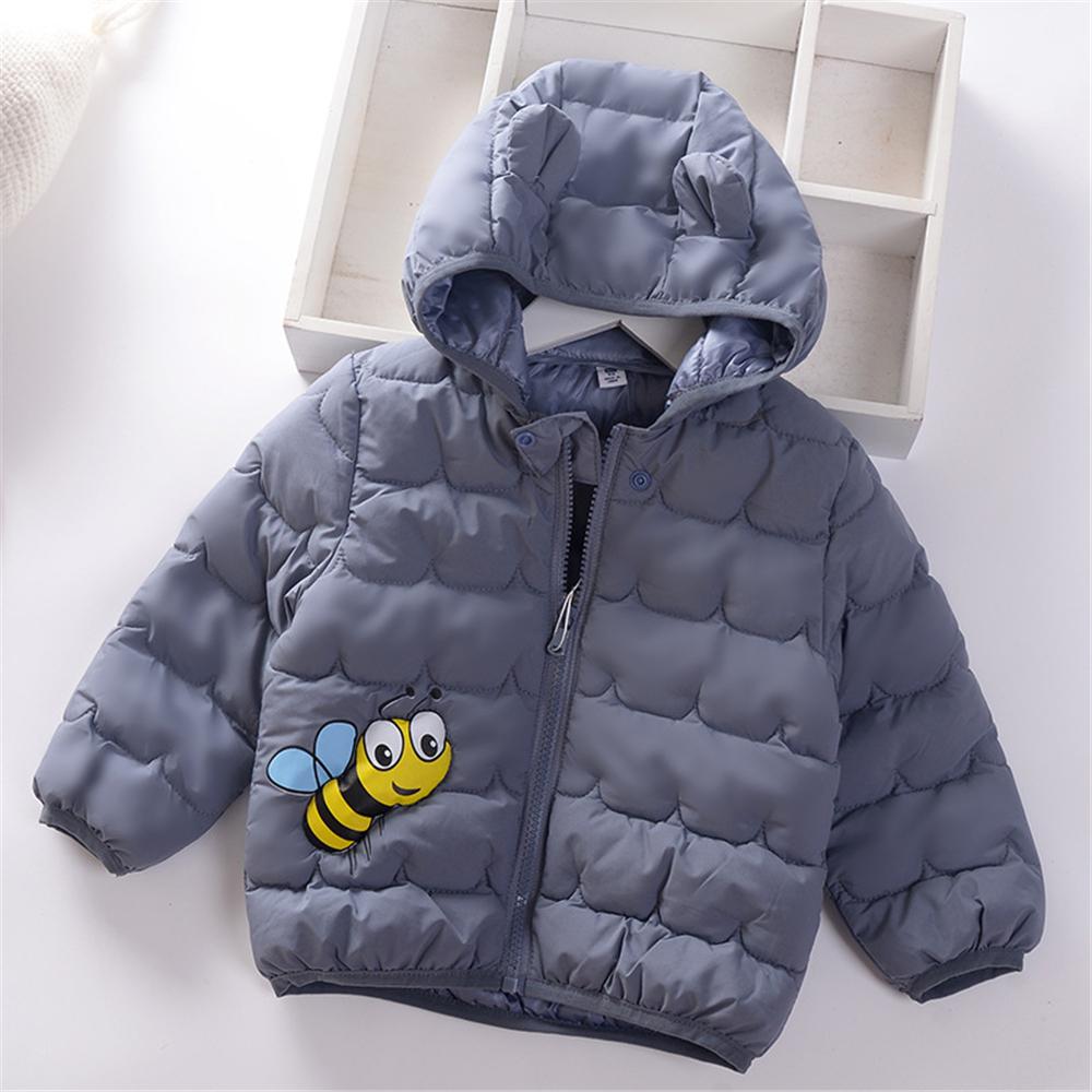 Unisex Warm Bee Solid Hooded Zipper Jacket Wholesale