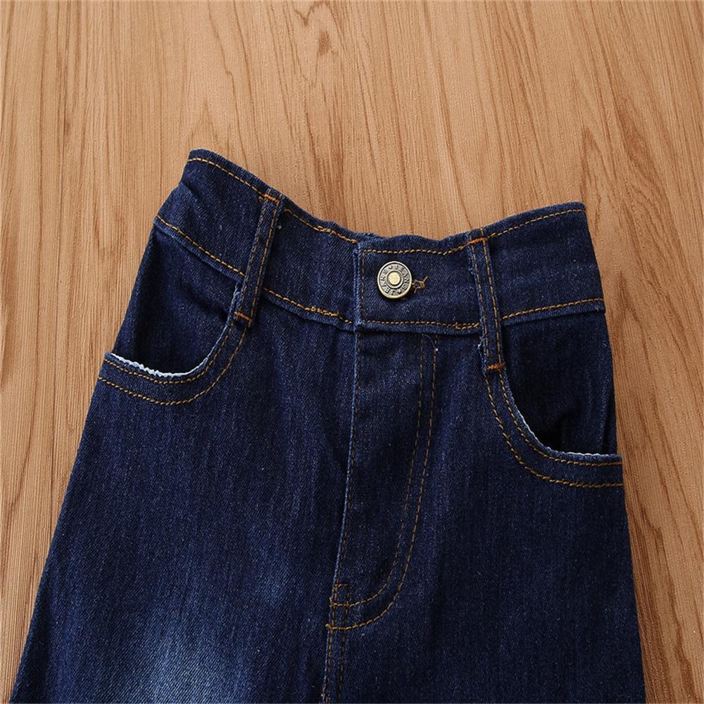 MommBaby Girls Wide-leg Solid Pocket Flare Jeans Wholesale