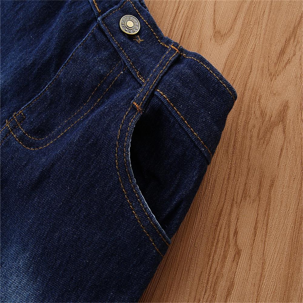 Girls Wide-leg Solid Pocket Flare Jeans Wholesale
