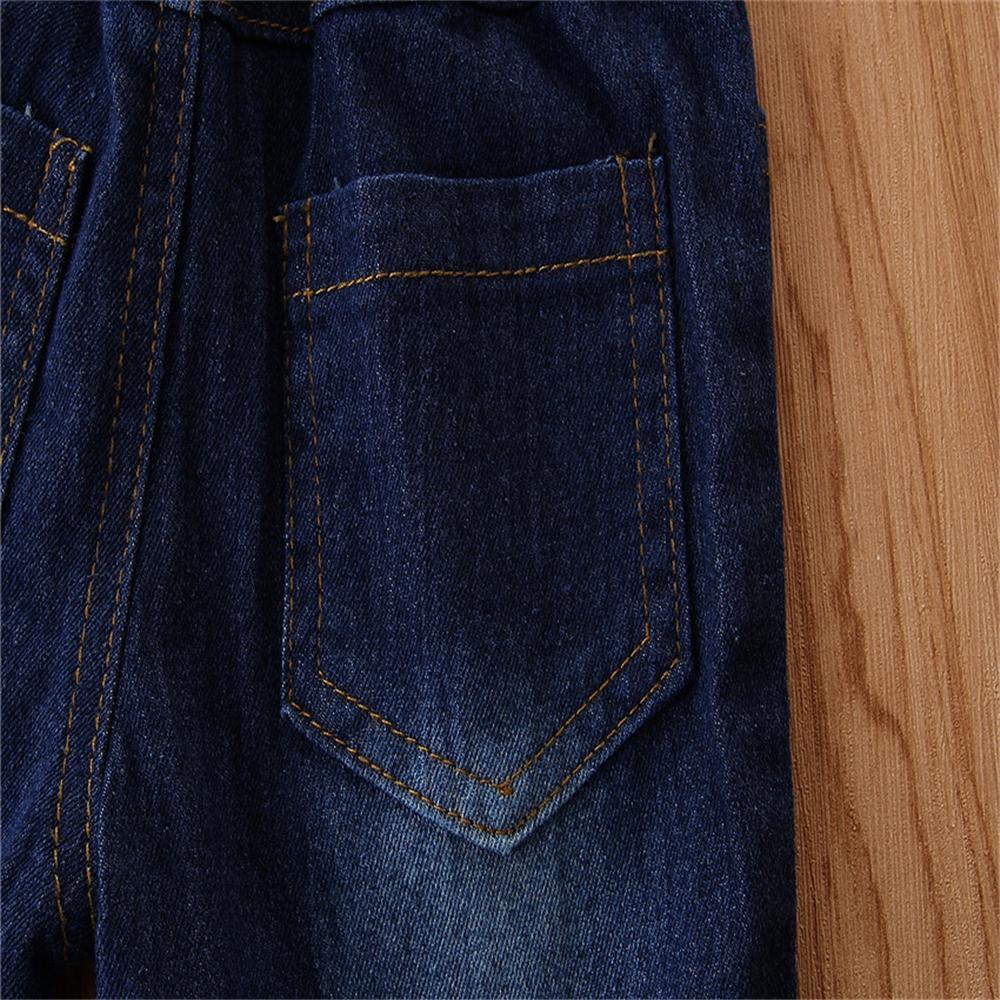 Girls Wide-leg Solid Pocket Flare Jeans Wholesale