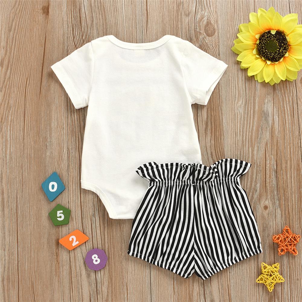 Baby Girls You Are My Sunshine Sunflower Printed Short Sleeve Romper & Shorts Wholesale Clothing Baby