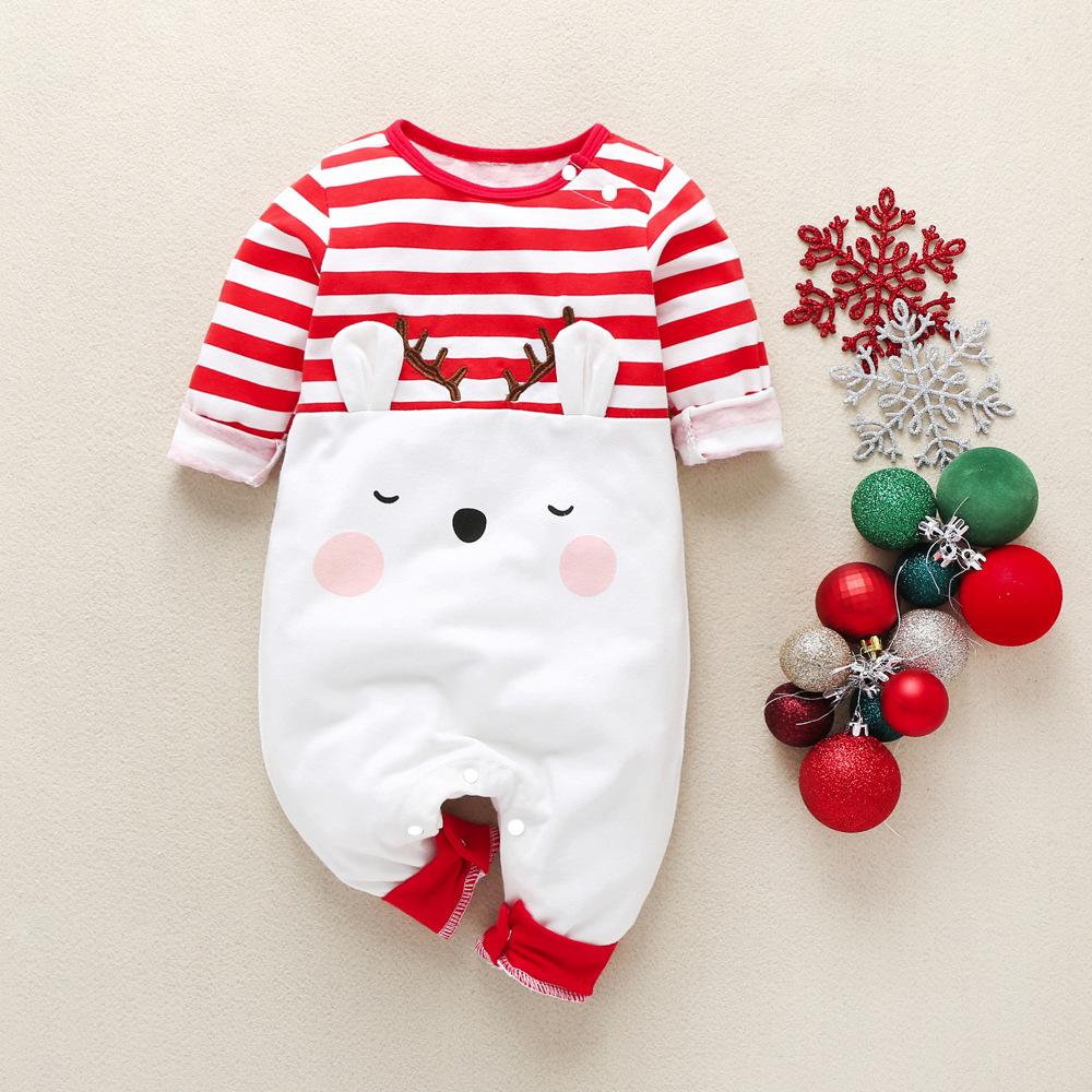 Baby Girls Long Sleeve Cartoon Striped Romper wholesale baby