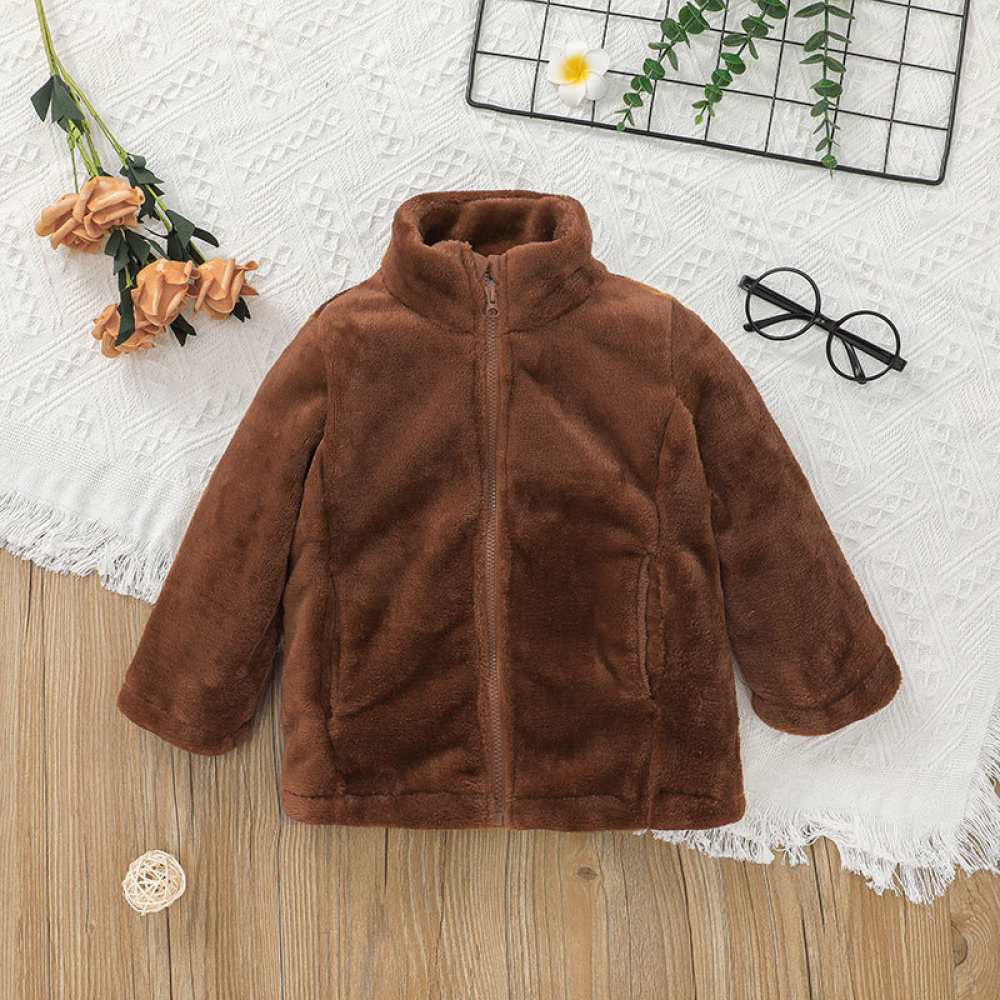 Girls Long Sleeve Solid Color Fashion Jacket Wholesale Childrens Clothing