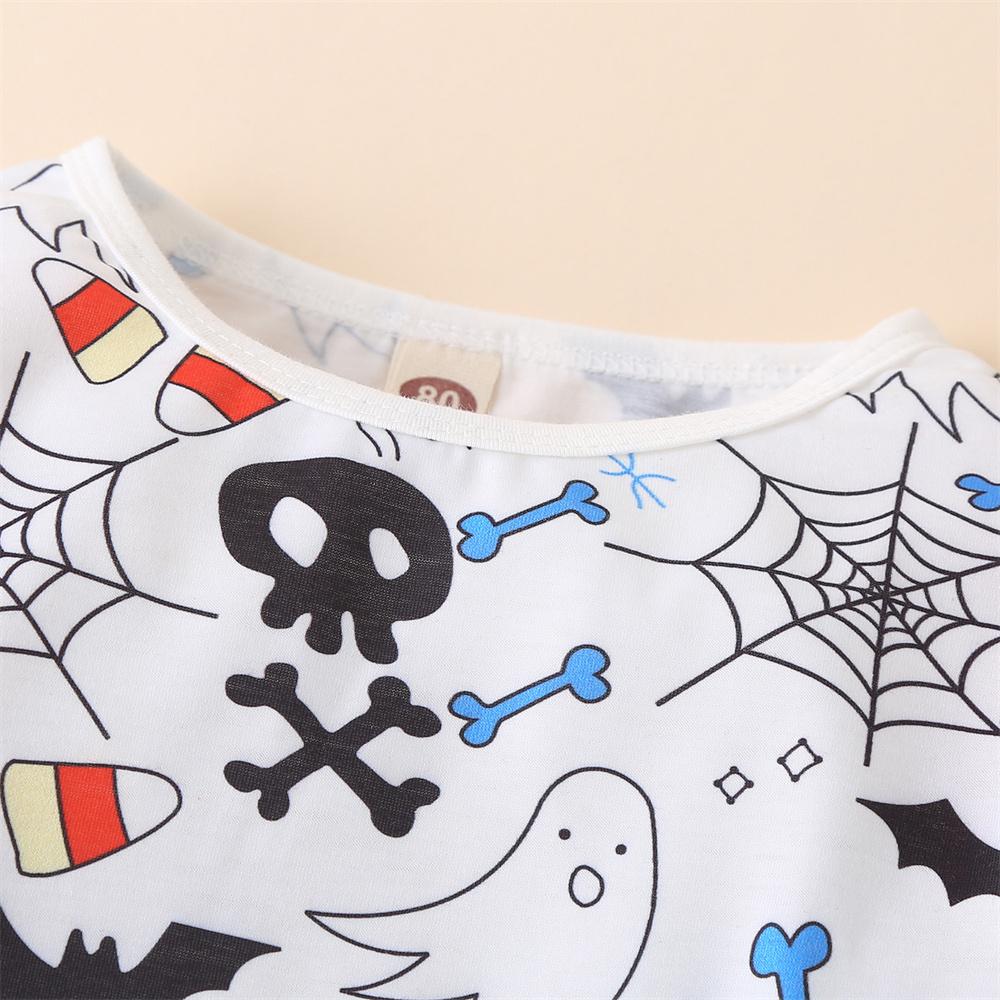 Girls Halloween Long Sleeve Printed Cartoon Dress children wholesale clothing