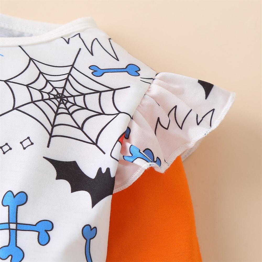 Girls Halloween Long Sleeve Printed Cartoon Dress children wholesale clothing