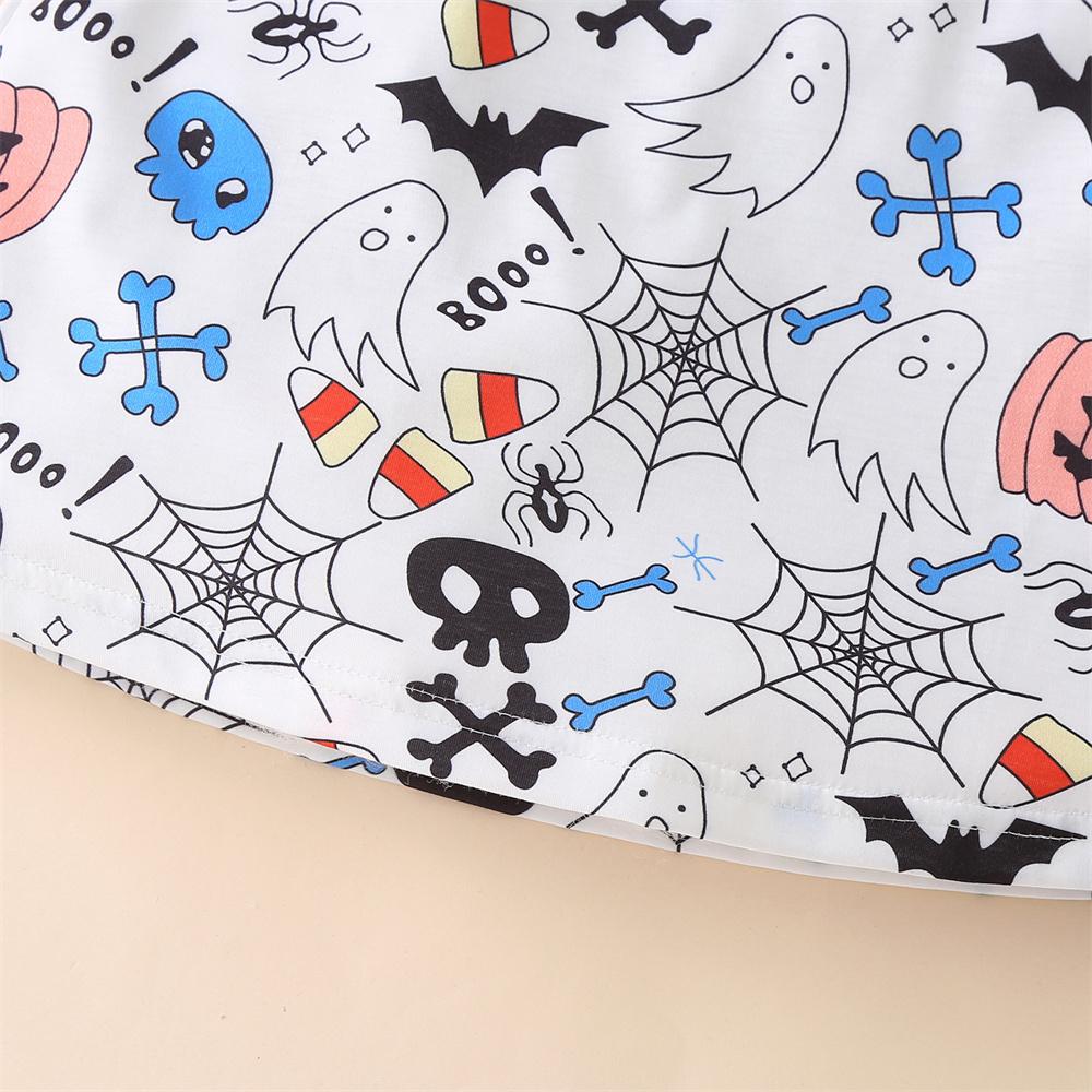 Girls Halloween Long Sleeve Printed Cartoon Dress children wholesale clothing