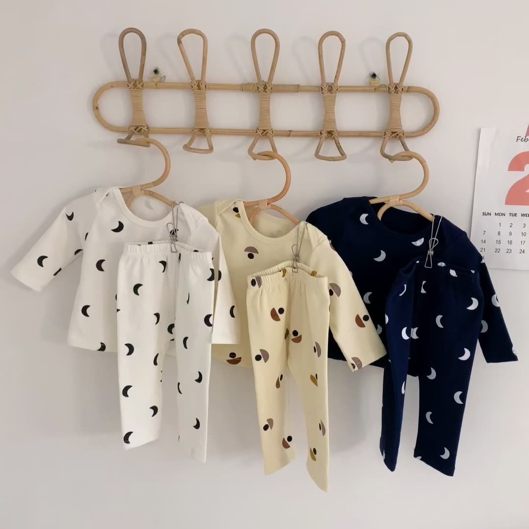 Boys Autumn Korean Printed Pajamas Three Pieces Wholesale Clothing Baby