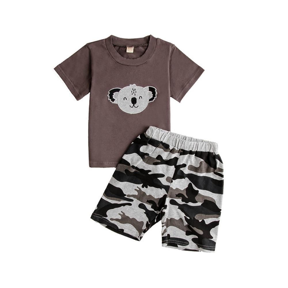 Boys Summer Boys' Animal Print Short Sleeve T-Shirt & Shorts Boy Summer Outfits