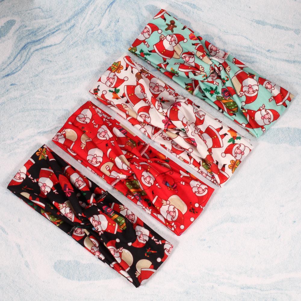 MOQ:8pcs Christmas Print Hair Band Wholesale