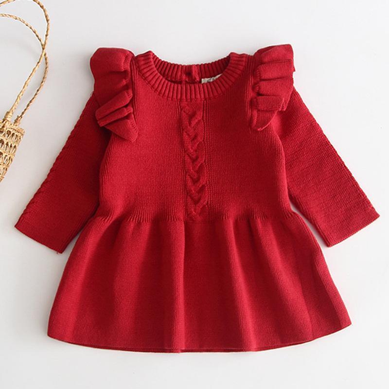 Knit dress girls princess dress wholesale