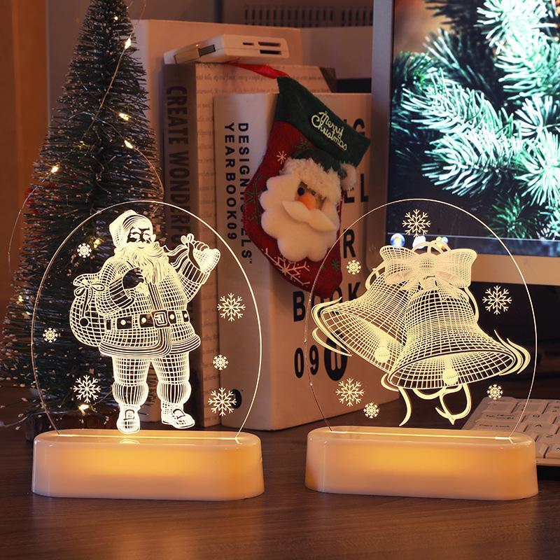 MOQ 6PCS 3D small night lights Christmas decorations LED Christmas lights string wholesale