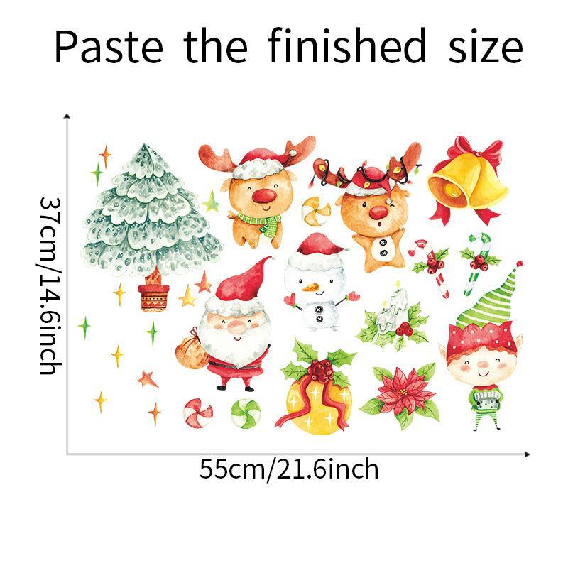 MOQ:3packs Cartoon painted Christmas decoration wall stickers wholesale