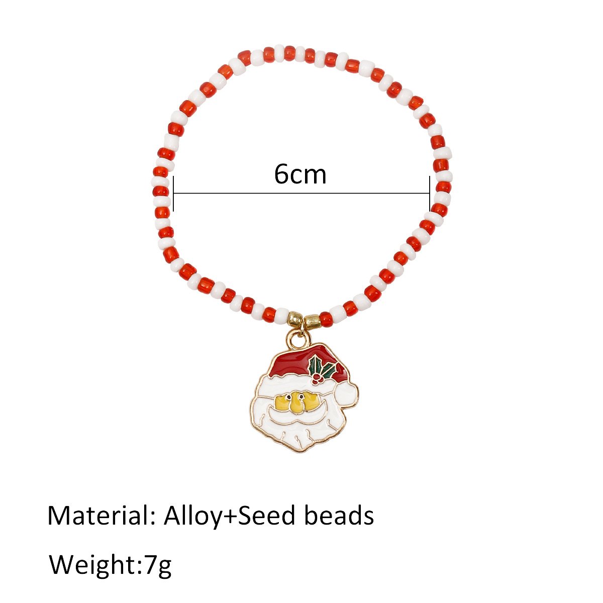 MOQ:6PCS Christmas beaded pendant bracelet jewelry wholesale