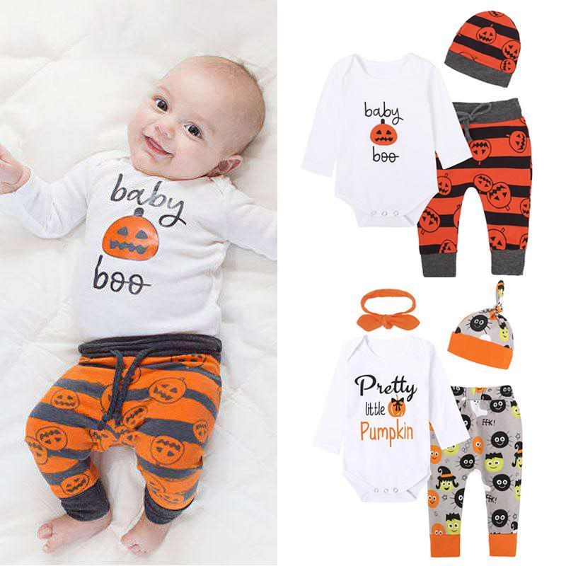 Baby Boys Autumn Halloween Pumpkin Set Baby Wholesale Suppliers