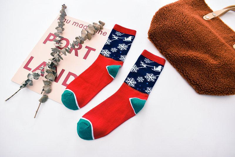 20PCS Random color Christmas cotton medium tube socks wholesale