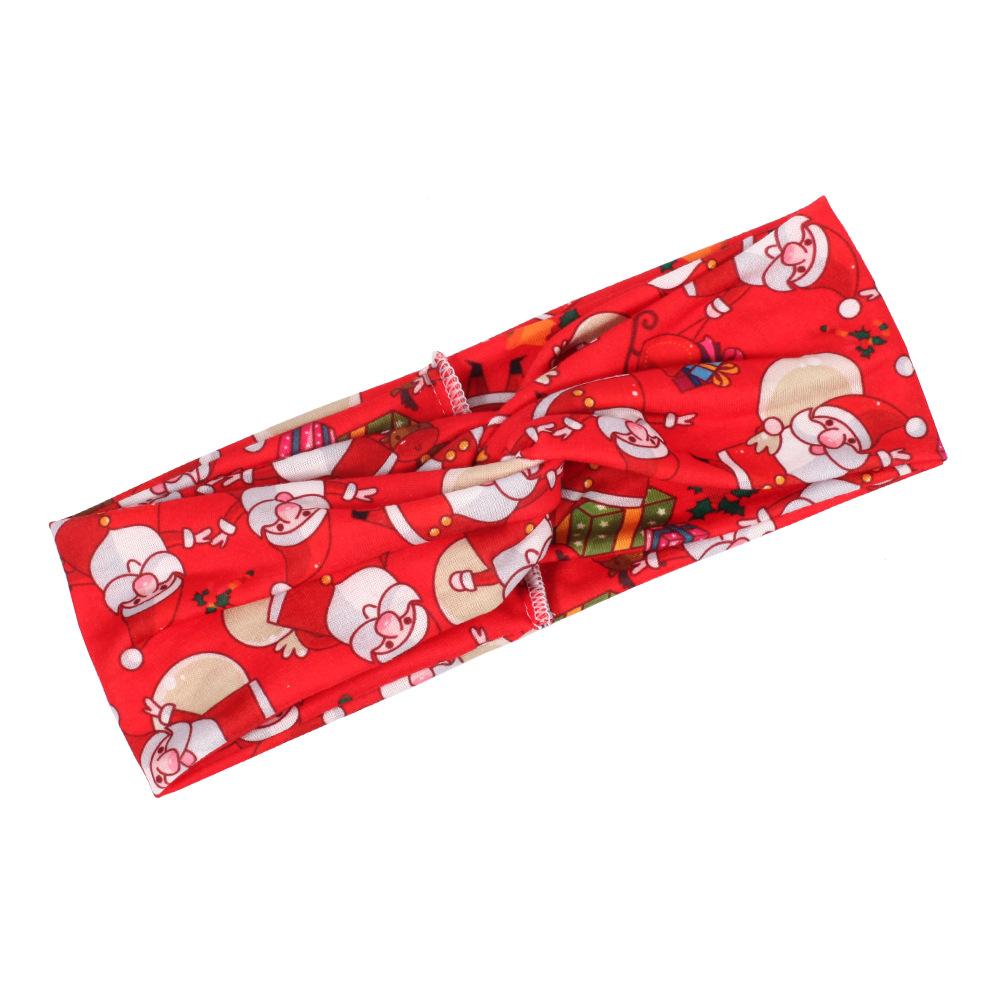 MOQ:8pcs Christmas Print Hair Band Wholesale