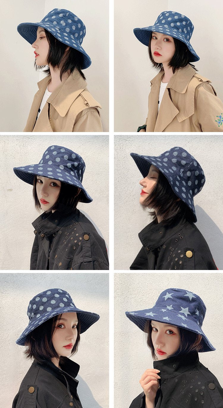 MOQ 3PCS Cowboy suitable for summer, autumn and winter polka dot pot hat wholesale