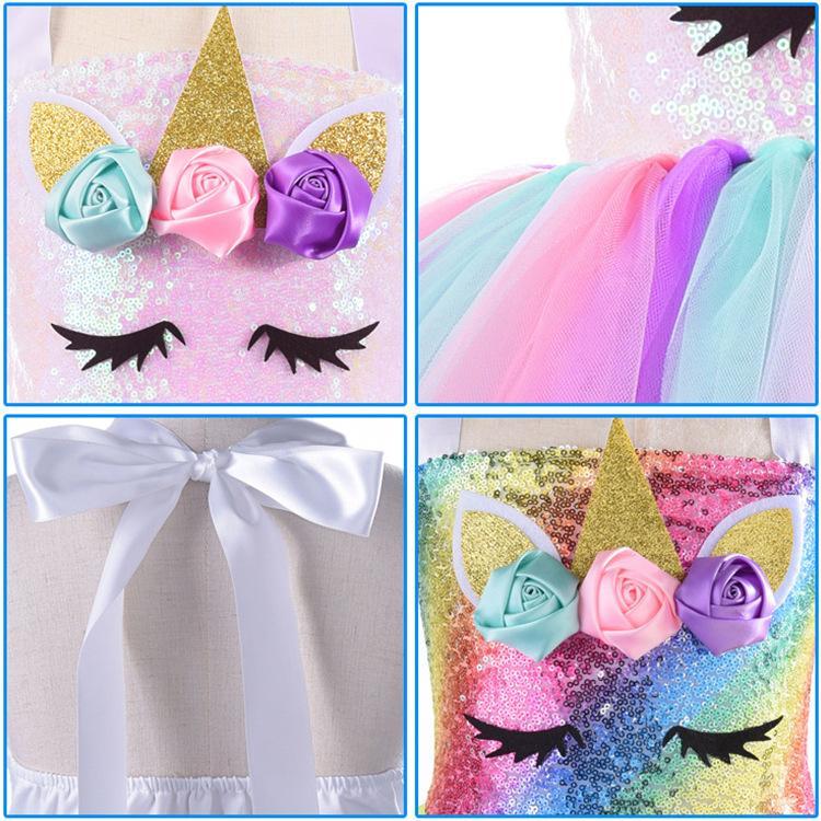 Cuteshower Girl Unicorn Costume, tutu dress Princess Party Costumes with Headband Wholesale