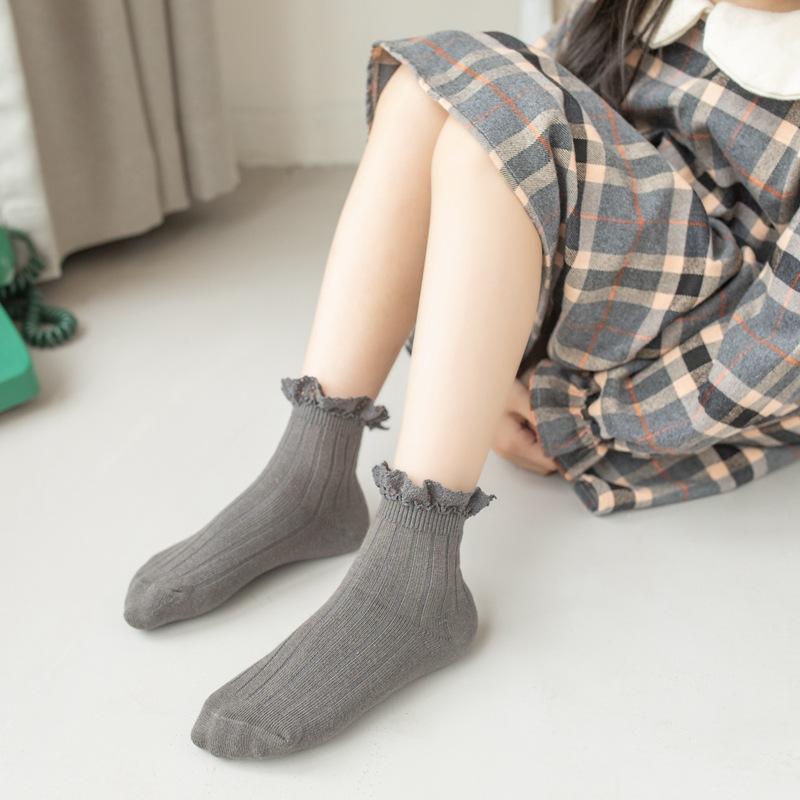 MOQ 9Pairs Children's socks with lace cotton socks Wholesale