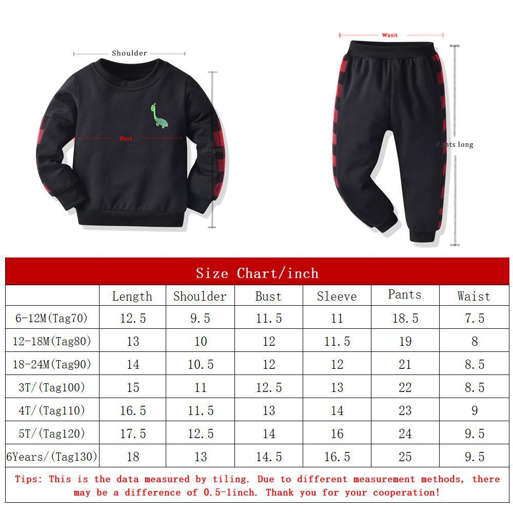 Cartoon long-sleeved sweater stitching red and black grid trendy fan trousers two-piece wholesale