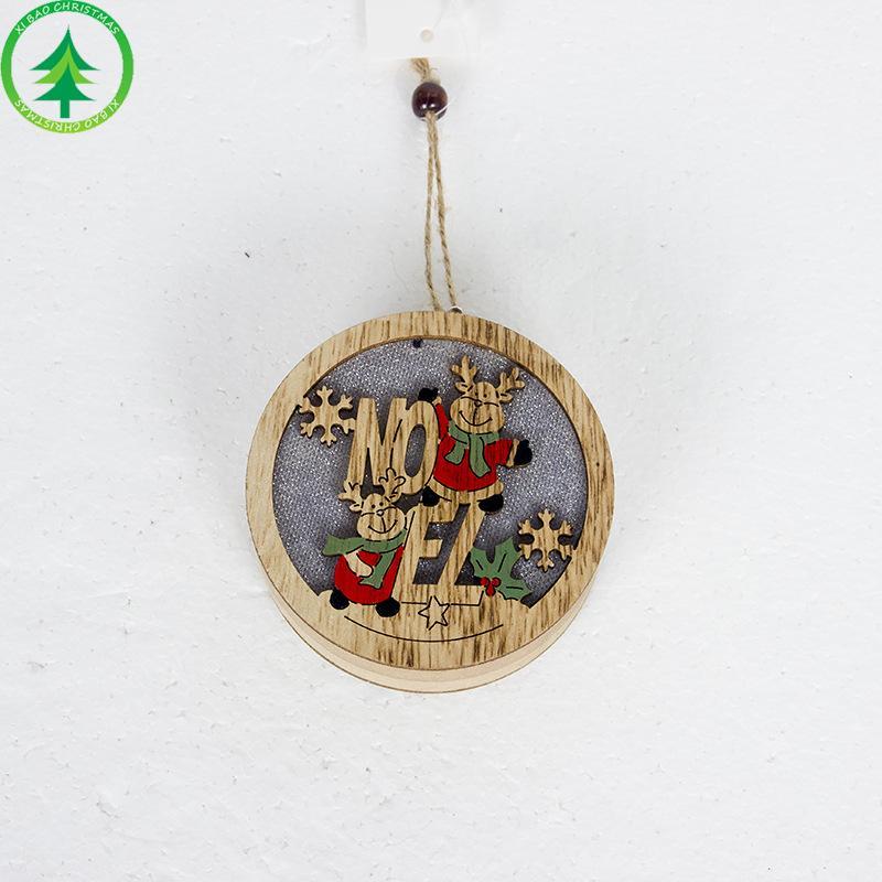 MOQ:10PCS Christmas wooden creative lighting pendant wholesale