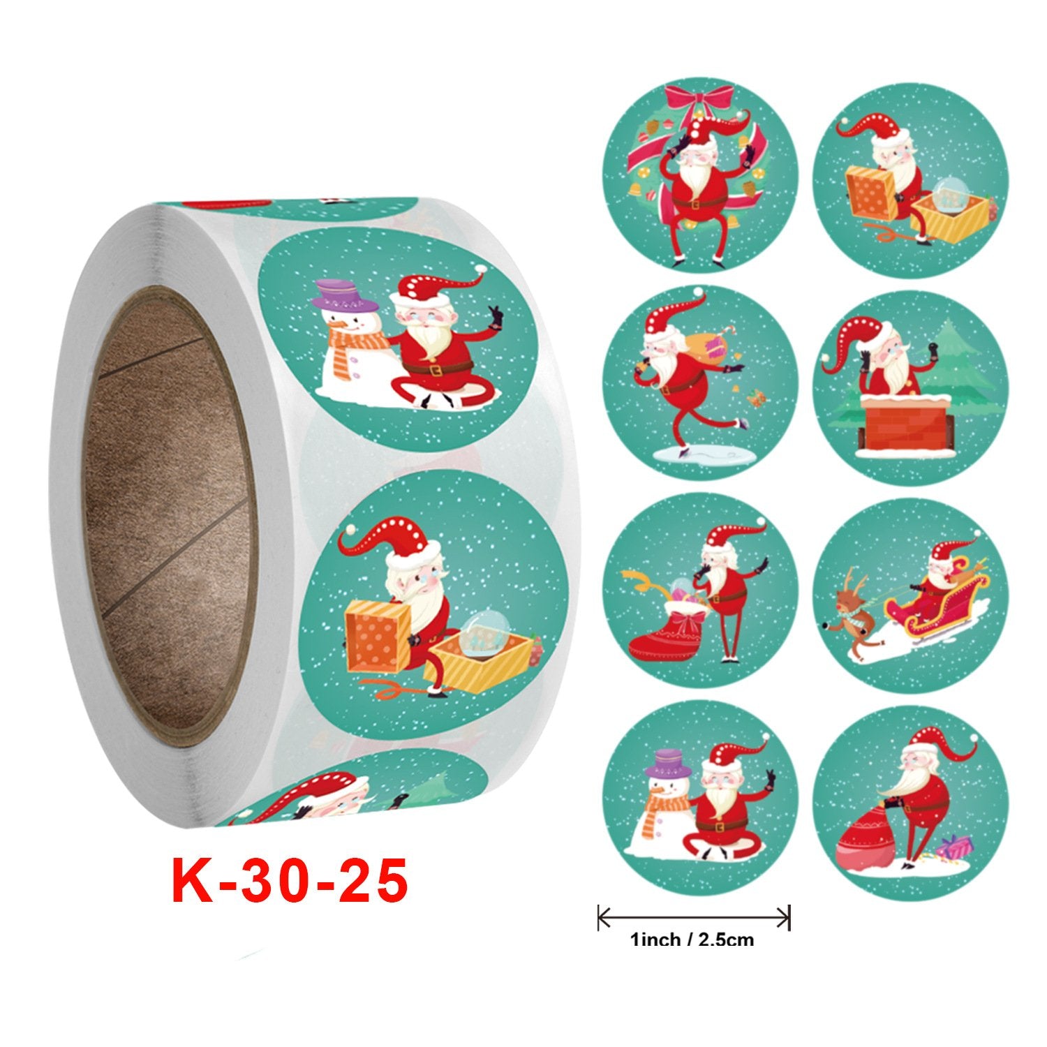 MOQ 10Volume Amazon new roll up sticker Christmas festival sticker label wholesale