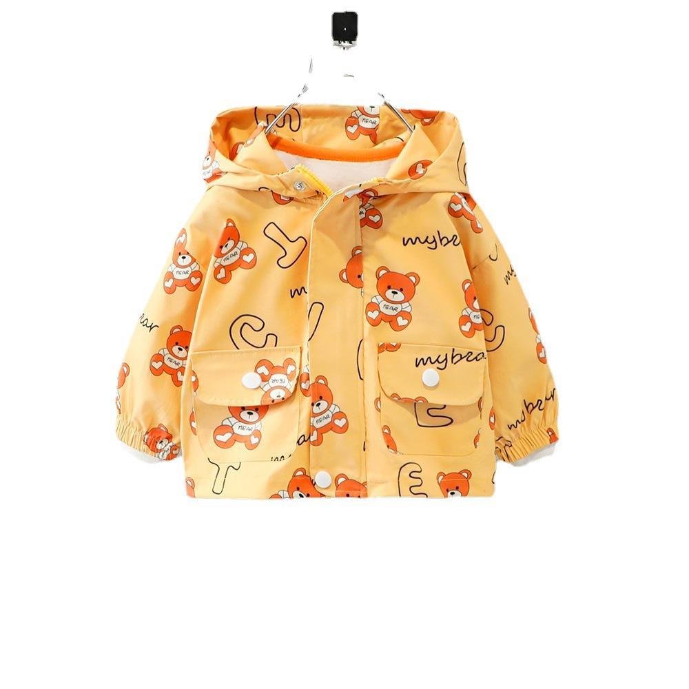 Baby Boys Autumn Long-sleeve Cartoon Bear Hooded Windbreaker Babywear Wholesale