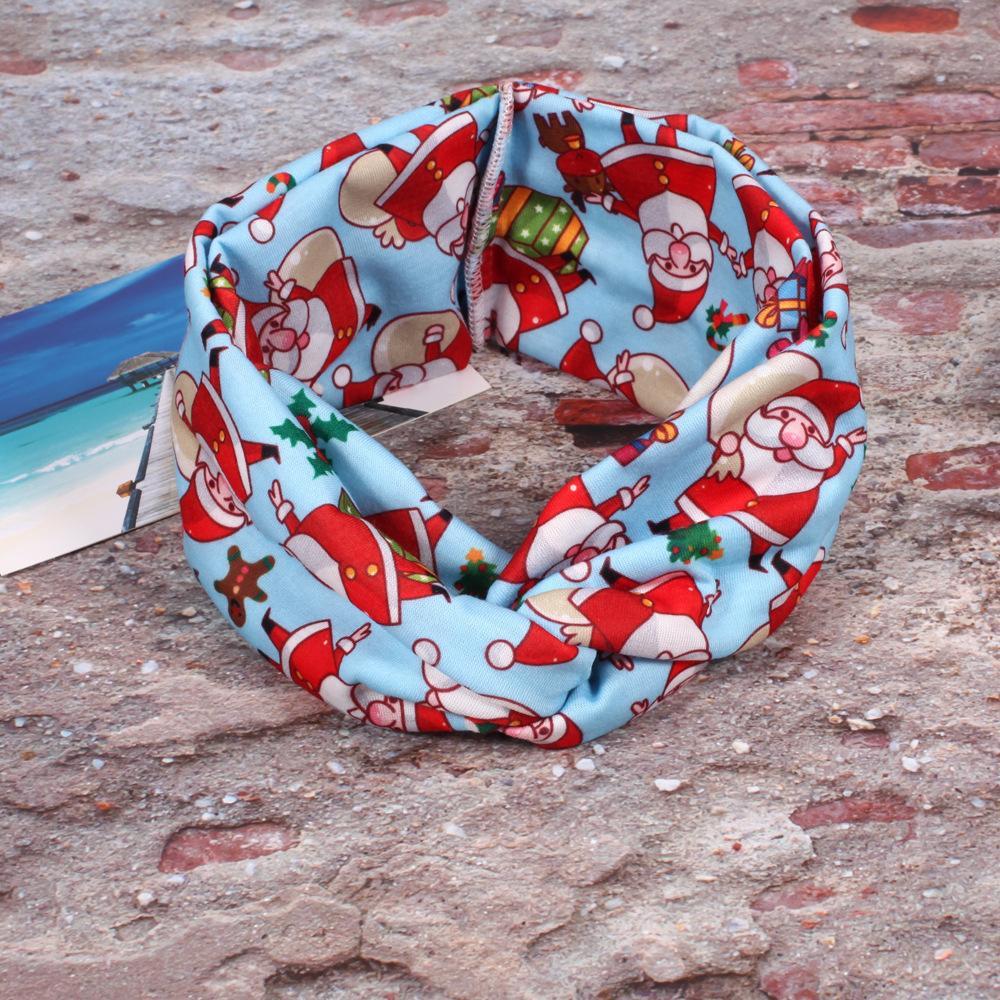 MOQ:8pcs Christmas Print Hair Band Wholesale