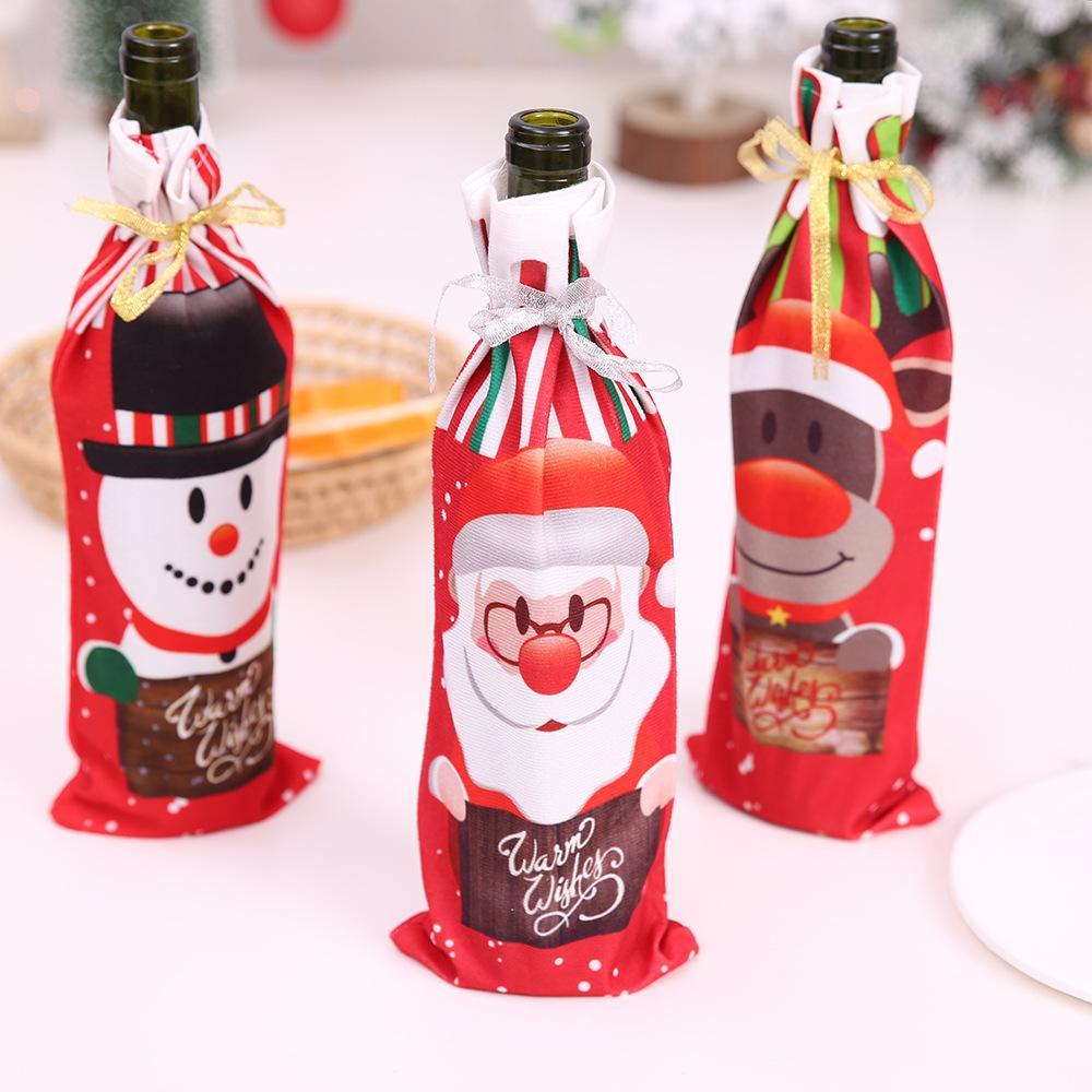 MOQ: 6PCS Christmas decoration wine bottle cover wholesale