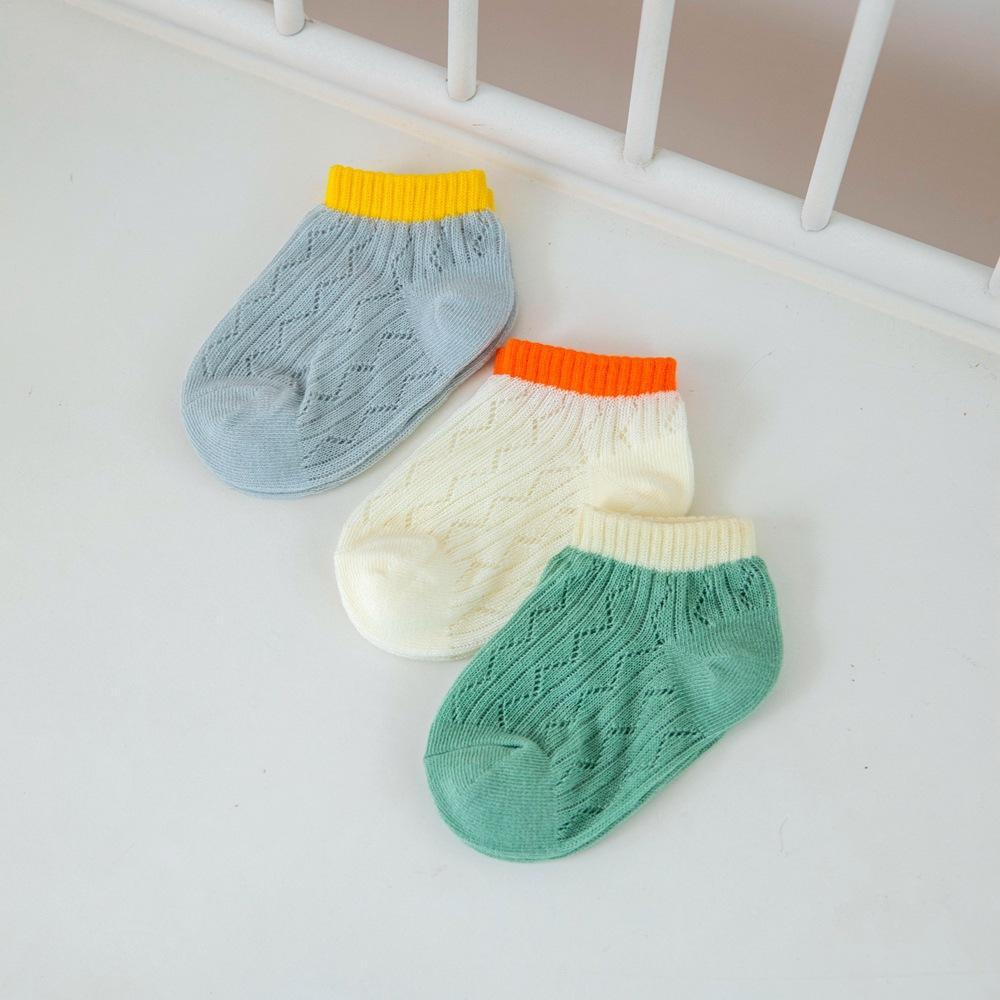 MOQ 10Pairs Mesh breathable cotton socks, thin shallow mouth children's socks wholesale