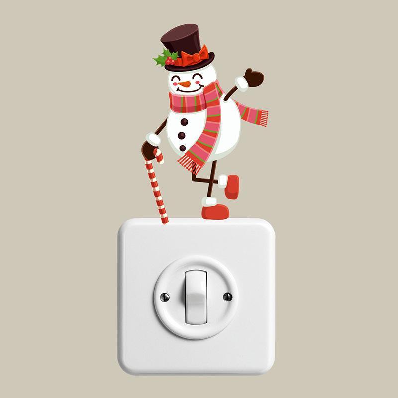 MOQ:10pcs Christmas Snowman Switch Outlet Sticker Wholesale