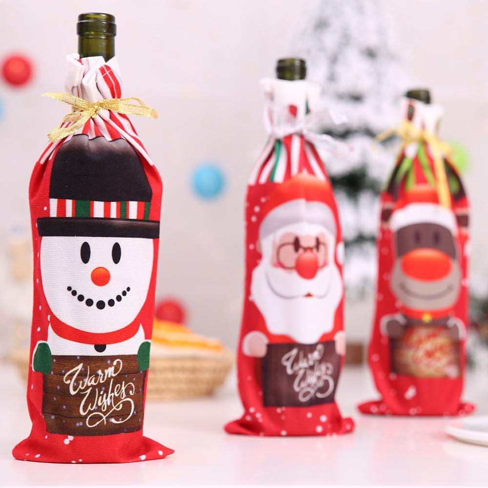 MOQ: 6PCS Christmas decoration wine bottle cover wholesale