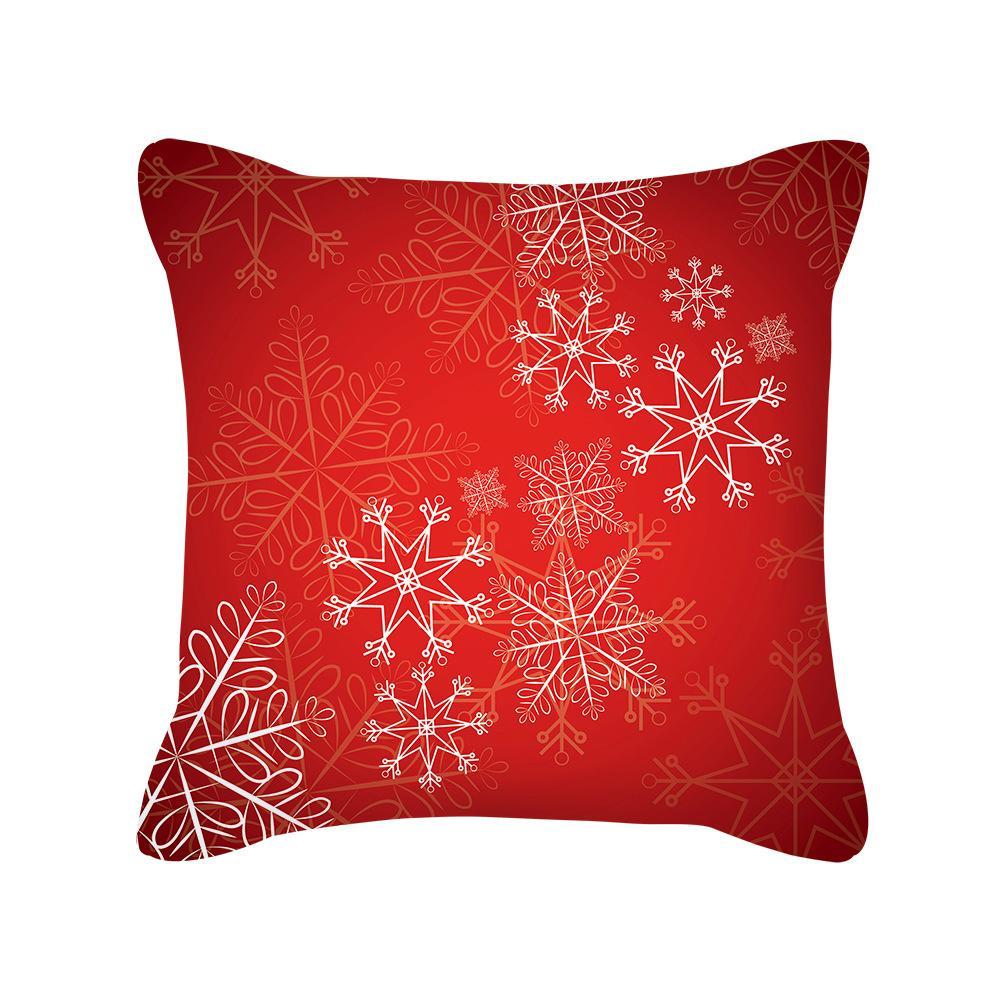 MOQ 6Pcs Christmas Snowflake Print Cushion Cover Without Filler Wholesale