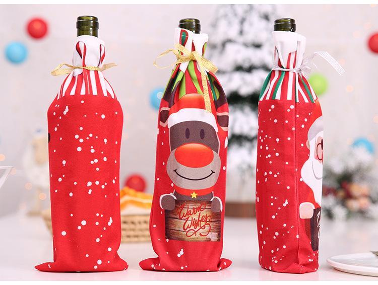 MOQ: 6PCS Christmas decoration wine bottle cover wholesale