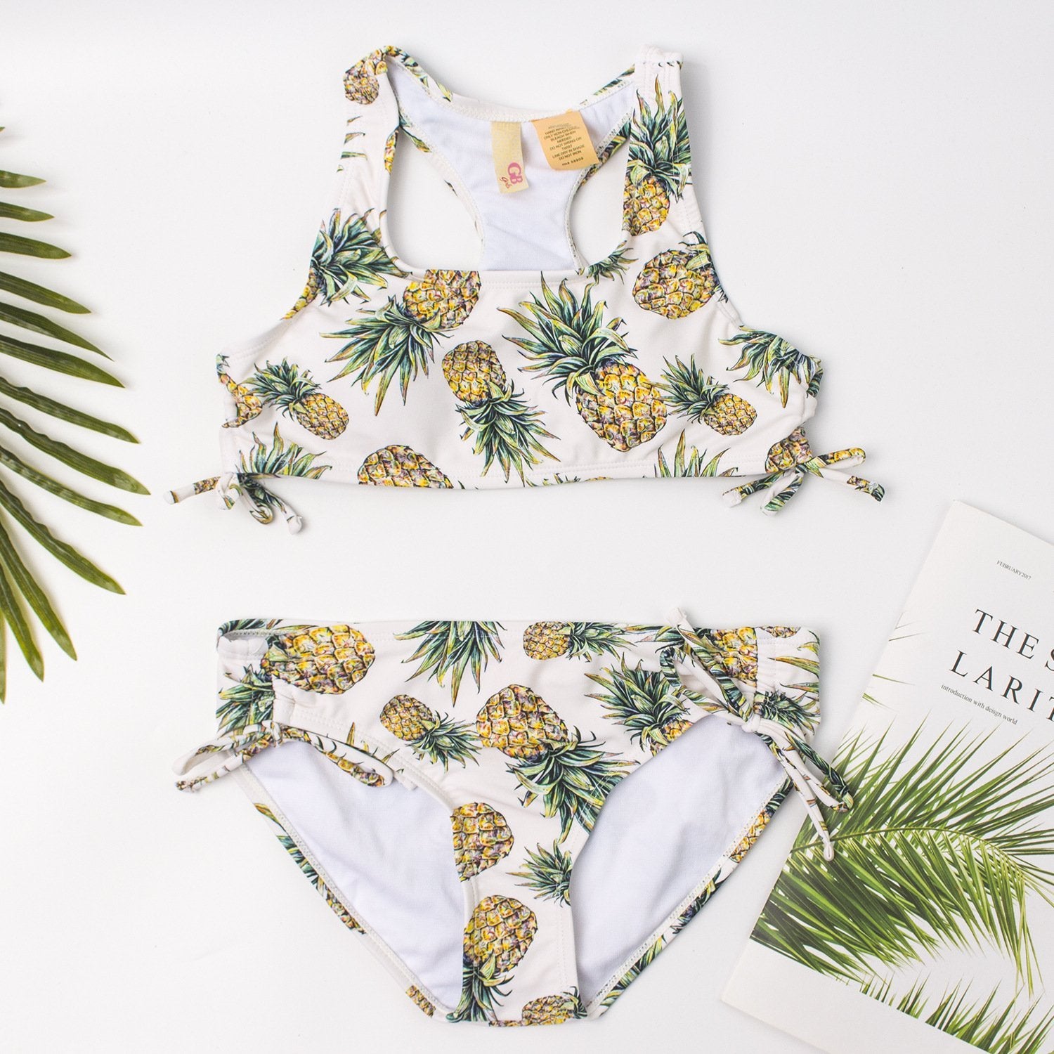 Girl's Pineapple Printing Bikini Two-pieces Swimsuit