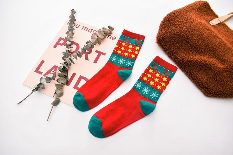 20PCS Random color Christmas cotton medium tube socks wholesale