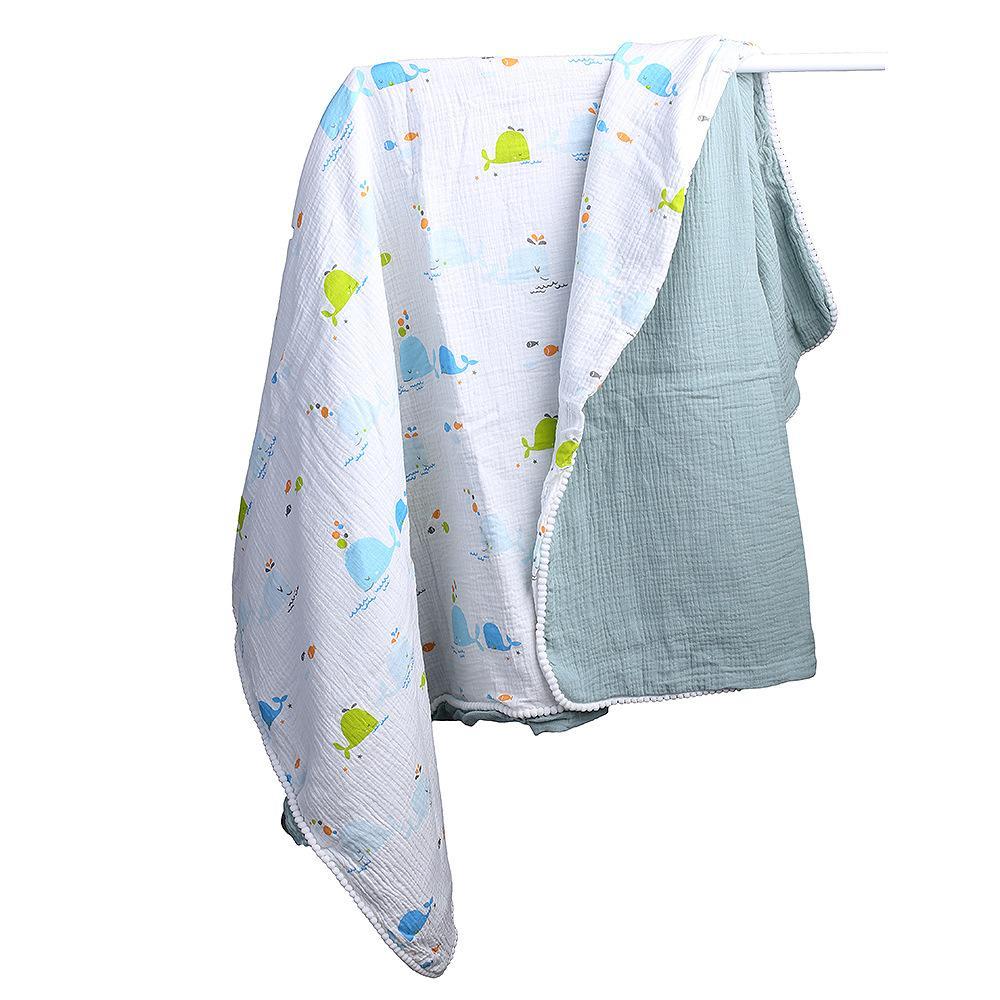 MOQ 3PCS Four-layer gauze fringed wind blanket children's bath towel Wholesale