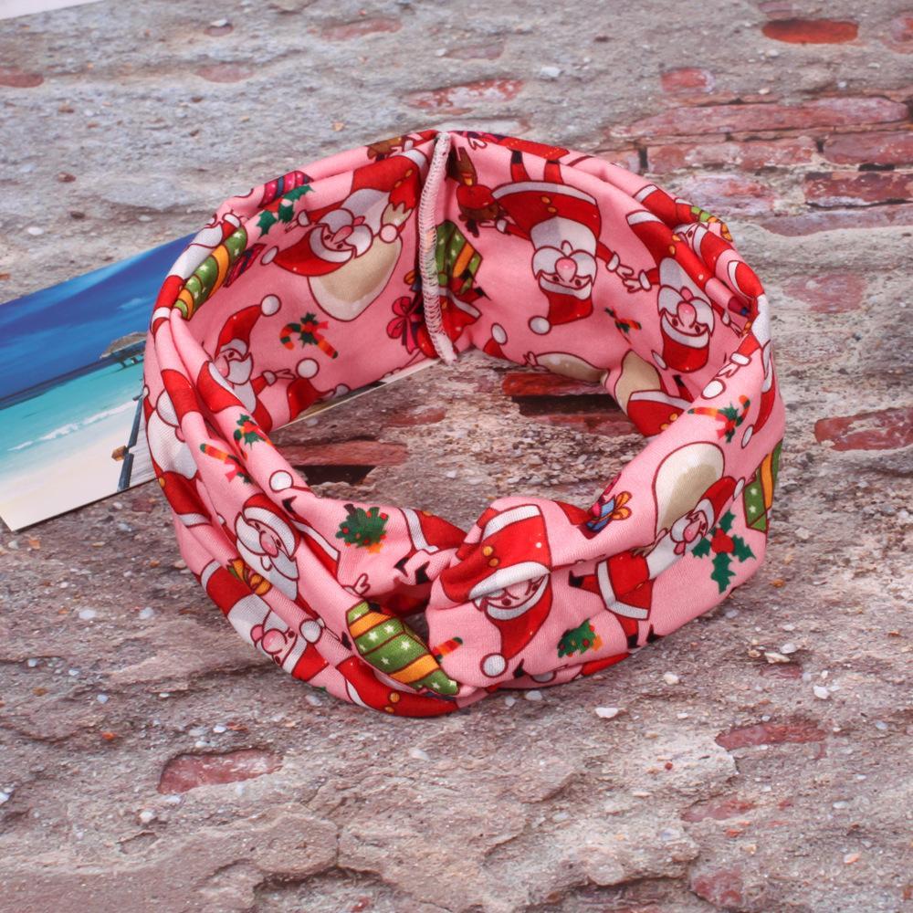 MOQ:8pcs Christmas Print Hair Band Wholesale