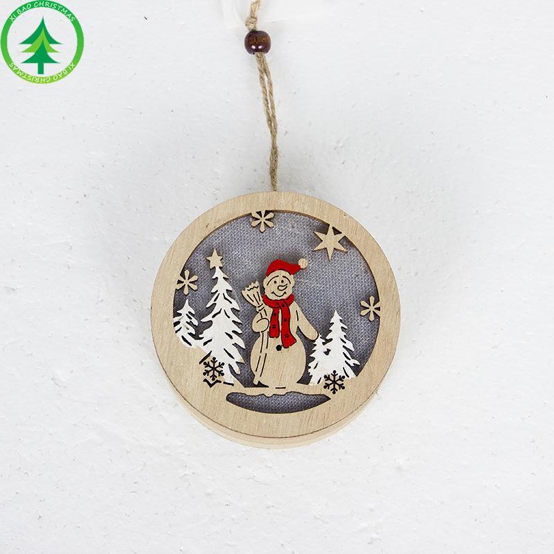 MOQ:10PCS Christmas wooden creative lighting pendant wholesale