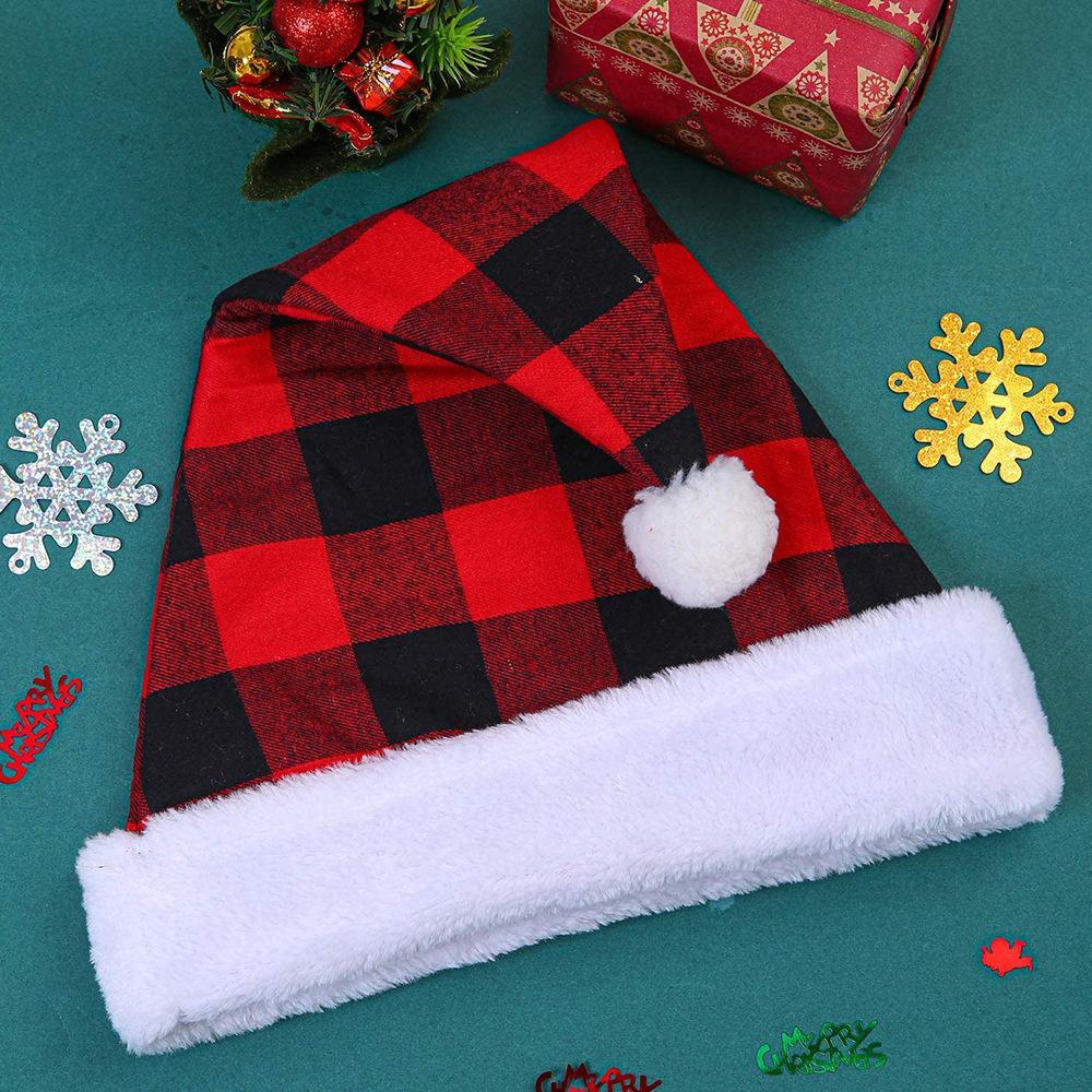 8PCS+  Christmas hat Plaid adult size wholesale