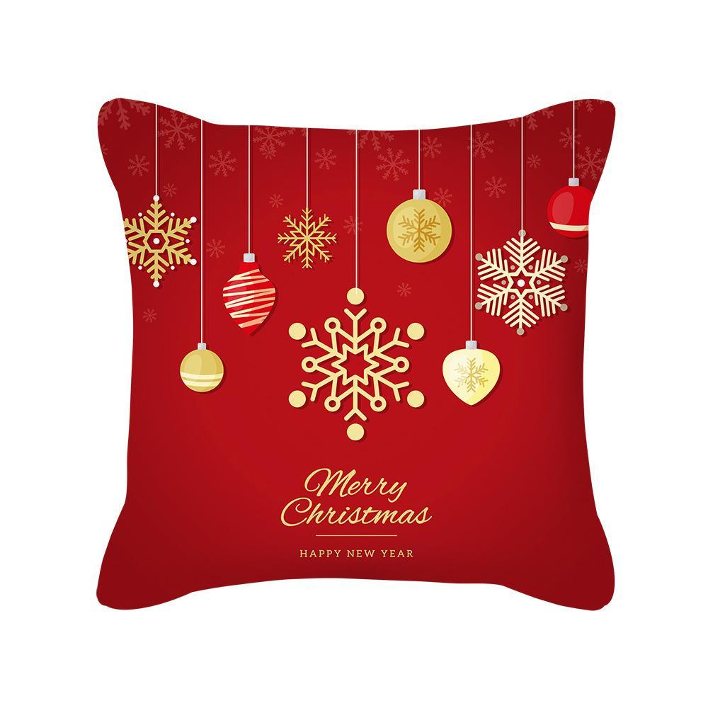 MOQ 6Pcs Christmas Snowflake Print Cushion Cover Without Filler Wholesale