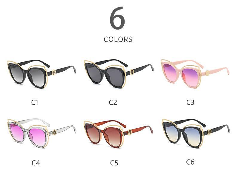 MOQ 2Pairs  Wholesale of metal decorative Sunglasses