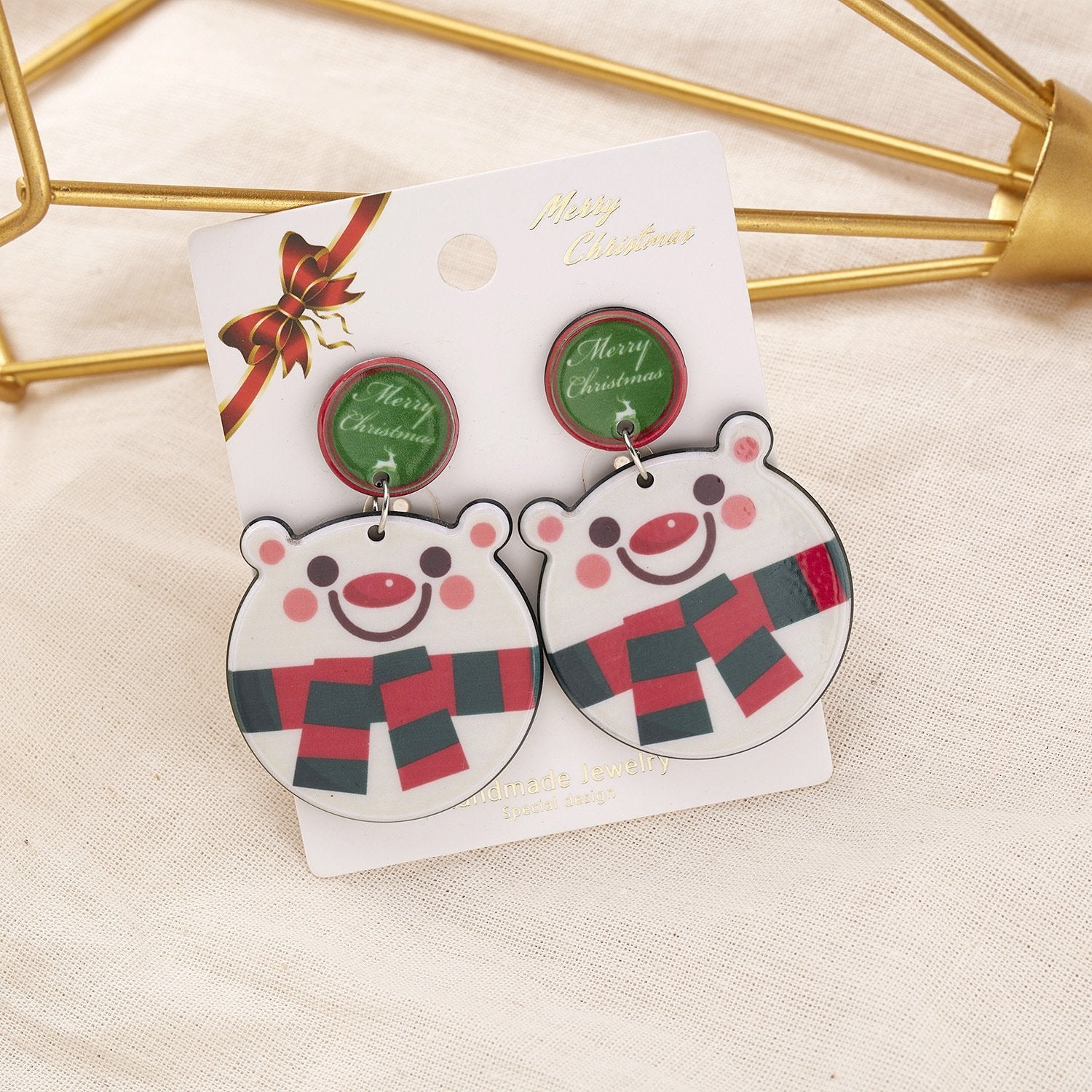 MOQ 8Pairs Christmas resin earrings wholesale