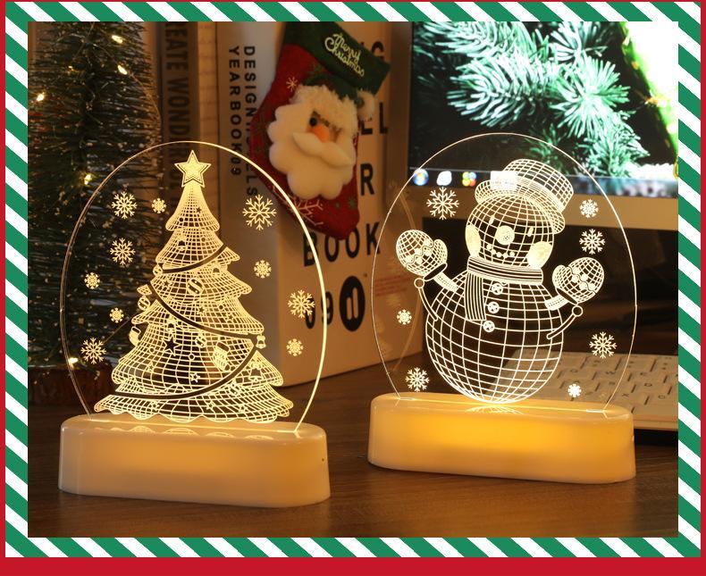 MOQ 6PCS 3D small night lights Christmas decorations LED Christmas lights string wholesale