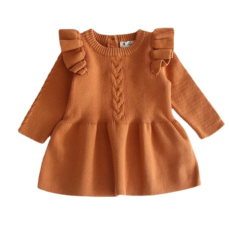 Knit dress girls princess dress wholesale