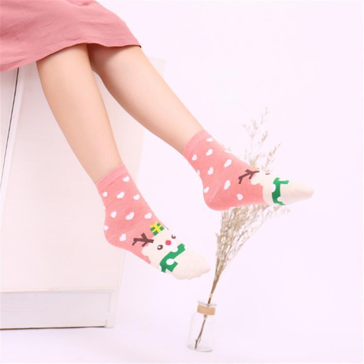 MOQ 10 pairs/2groups Christmas Heart Print Crew Socks Wholesale